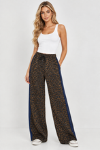 Load image into Gallery viewer, 1.                       Leopard Side Stripe Joggers-Navy Stripe
