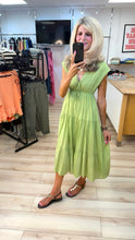 Load image into Gallery viewer, 1.                     V-Neck Midi Dress-Lime
