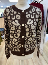 Load image into Gallery viewer, 1.             Animal Knit Cardigan-Chocolate/Latte
