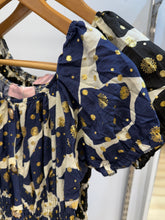 Load image into Gallery viewer, 1.       Bardot Midi Dress-Navy/Gold Flecks
