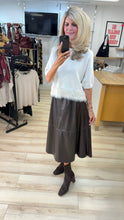 Load image into Gallery viewer, 1.                        Faux Butter Soft Leather Skirt-Chocolate
