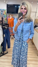 Load image into Gallery viewer, 1.      Stretch Denim Jacket-Hydrangea Blue
