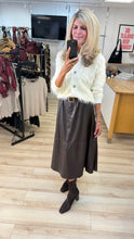 Load image into Gallery viewer, 1.                        Faux Butter Soft Leather Skirt-Chocolate
