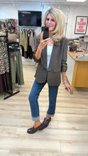 Load image into Gallery viewer, 1.                            Ruched Sleeve Blazer-Chocolate
