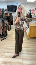 Load image into Gallery viewer, 1.                 Zebra Cashmere Blend Top-Chocolate/Latte

