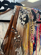 Load image into Gallery viewer, 1.           Palm Print Silky Midi Dress-Chocolate
