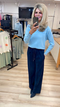 Load image into Gallery viewer, 1.              Wide Leg Front Seam Jogger-Navy
