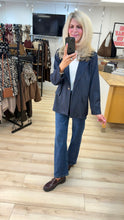 Load image into Gallery viewer, 1.                         Pinstripe Jersey Blazer-Navy
