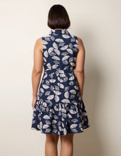 Load image into Gallery viewer, 1.          Fan Print Shirt Dress-Navy/White
