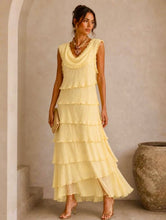Load image into Gallery viewer, 1.      Silk Tiered Dress-Lemon
