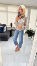 Load image into Gallery viewer, 1.                CHICAGO Bubble Hem Hoodie-Taupe
