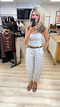 Load image into Gallery viewer, 1.              Belted Barrel Leg Pants-Stone
