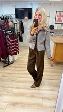Load image into Gallery viewer, 1.               Striped Chunky Knit Jacket-Pink/Brown
