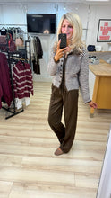Load image into Gallery viewer, 1.             Wide Leg Front Seam Jogger-Chocolate
