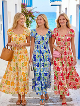 Load image into Gallery viewer, 1.        Bardot Pocket Maxi Dress-Coral Multi
