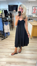 Load image into Gallery viewer, 1.                 Gold Trim Strap Dress-Black
