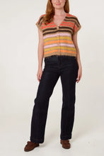 Load image into Gallery viewer, 1.    Striped Tank Cardigan-Orange/Multi
