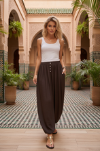 Load image into Gallery viewer, 1.        Button Balloon Pants-Chocolate
