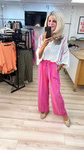 Load image into Gallery viewer, 1.    Pillow Cotton Cheesecloth Striped Trousers-Hot Pink
