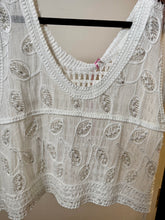 Load image into Gallery viewer, 1.           Sequin Detail Crochet Tank Top-White

