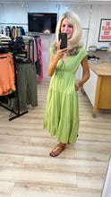 Load image into Gallery viewer, 1.                     V-Neck Midi Dress-Lime
