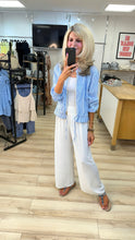Load image into Gallery viewer, 1.                  Shirred Waist Wide Leg Trousers-White
