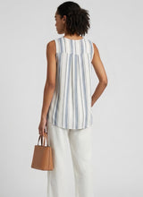 Load image into Gallery viewer, 1.     Striped Sleeveless Blouse-Blue/White
