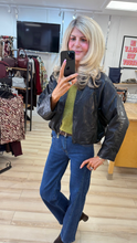 Load image into Gallery viewer, 1.           Faux Leather Butter Soft Zip Up Bomber-Black
