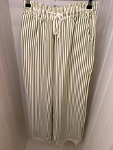 Load image into Gallery viewer, 1.Striped Wide Leg Trousers-Khaki/Ecru
