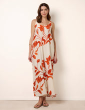Load image into Gallery viewer, 1.         Floral Wide Leg Jumpsuit-Ivory/Orange
