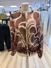 Load image into Gallery viewer, 1.                      Lightweight Abstract Print Bomber Jacket-Blush Pink/Chocolate
