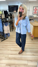 Load image into Gallery viewer, 1.             Sequin Mesh Soft Denim Jacket-Baby Blue
