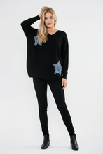 Load image into Gallery viewer, 1.   Denim Star 2 Piece Soft Knit Co-Ord-Black
