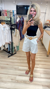 1.  Paper Bag Magic Shorts-Beige