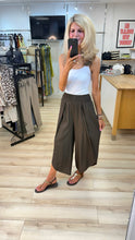 Load image into Gallery viewer, 1.        Shirred Waist Cross Over Leg Trousers-Chocolate

