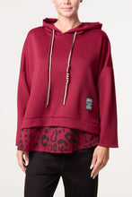 Load image into Gallery viewer, 1.           Leopard Back Hoodie-Berry
