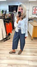 Load image into Gallery viewer, 1.                 Crochet Collared Cardigan-White
