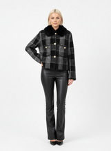 Load image into Gallery viewer, 1.       Premium Soft Knit Check Jacket-Black/White
