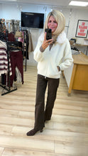Load image into Gallery viewer, 1.                       Faux Fur Collar Trim Soft Knit Jacket-Ivory
