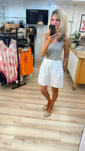 Load image into Gallery viewer, 1.  Broderie Anglaise Shirred Waist Shorts-White
