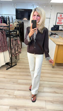 Load image into Gallery viewer, 1.  Leopard Trim Premium Knit Cardigan-Chocolate
