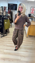 Load image into Gallery viewer, 1.            Soft Knit Lurex Trim Jumper-Chocolate

