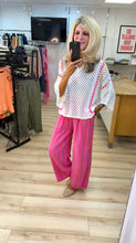 Load image into Gallery viewer, 1.    Pillow Cotton Cheesecloth Striped Trousers-Hot Pink
