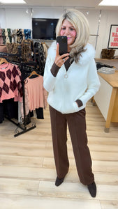 1.                Super Soft Faux Fur Hooded Jacket-Winter White