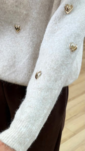 1.         Gold Hearts Soft Knit-Oatmeal