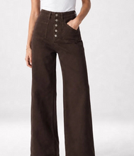 Load image into Gallery viewer, 1.          Button Front Stretch Jeans-Chocolate
