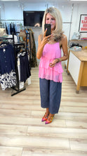 Load image into Gallery viewer, 1.                     Tiered Silk Camisole-Bubblegum Pink
