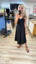 Load image into Gallery viewer, 1.                 Gold Trim Strap Dress-Black
