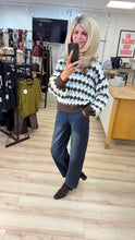 Load image into Gallery viewer, 1.                  Chunky Knit Jumper-Baby Blue/Chocolate/Cream
