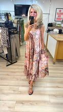 Load image into Gallery viewer, 1.                        Paisley Satin Maxi-Pink Multi
